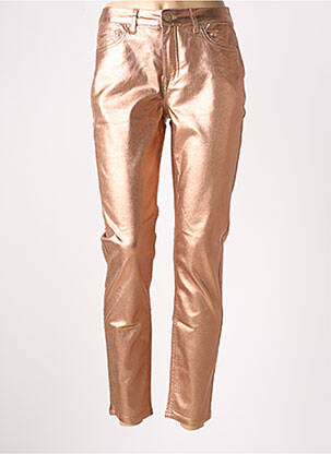 Pantalon slim tissage enduit taille normale orange SUMMUM femme