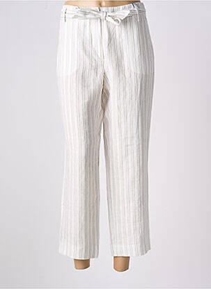 Pantalon large fermeture zippée sous rabat boutonné taille normale beige ATELIER GARDEUR femme