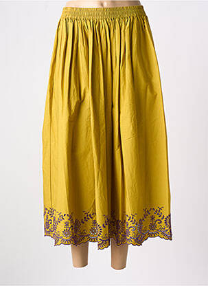 Jupe longue coupe droite jaune HOD femme