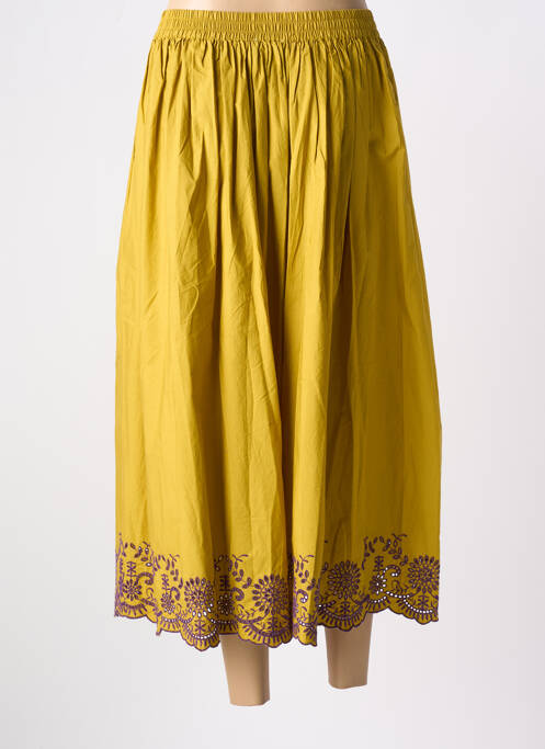 Jupe longue coupe droite jaune HOD femme