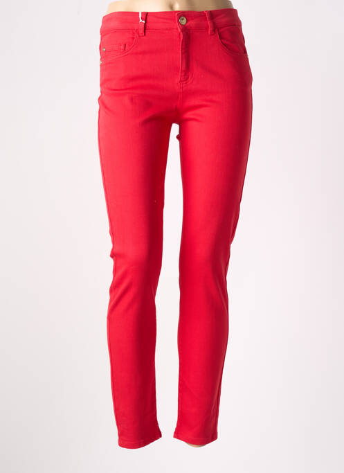 Jeans coupe slim rouge NENETTE pour femme