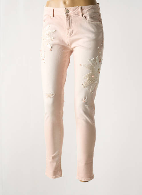 Jeans coupe slim rose FRACOMINA pour femme