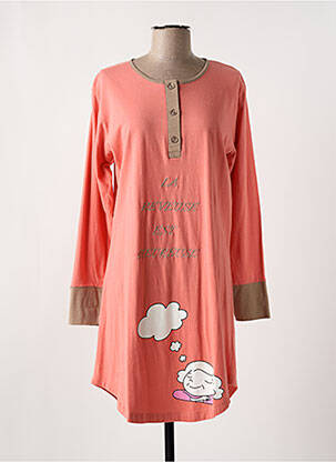 Chemise de nuit manches longues orange NUIT CALINE femme
