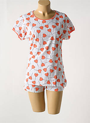 Pyjashort orange REBELLE BY PASTUNETTE pour femme