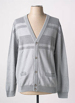 Gilet manches longues col v gris PAUL RHODAMEL homme