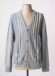 Gilet manches longues col v gris PAUL RHODAMEL homme