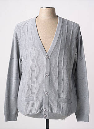Gilet manches longues col v gris PAUL RHODAMEL homme
