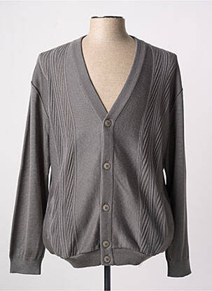 Gilet manches longues gris PAUL RHODAMEL pour homme