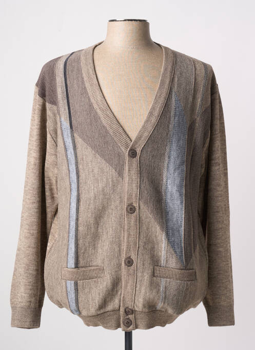 Gilet manches longues marron PAUL RHODAMEL pour homme