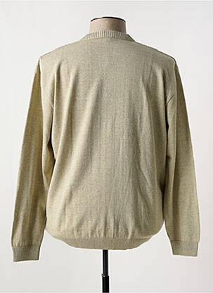 Gilet manches longues col v beige PAUL RHODAMEL homme