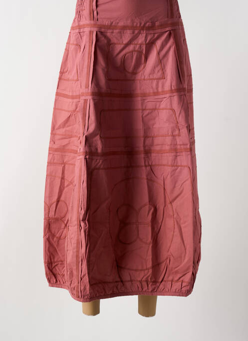 Jupe longue rose NID D'ABEILLE pour femme