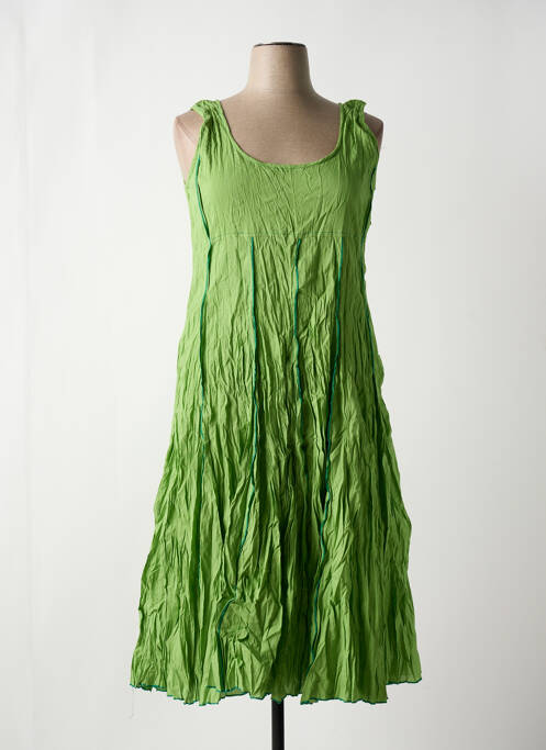 Robe mi-longue vert MALIA B pour femme