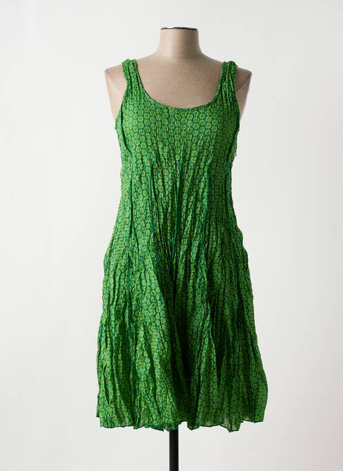 Robe mi-longue vert MALIA B pour femme