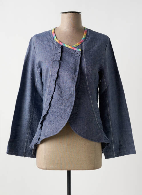 Veste chic bleu NID D'ABEILLE pour femme