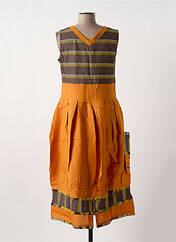 Robe mi-longue orange NID D'ABEILLE pour femme seconde vue