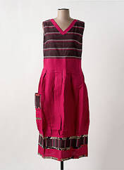 Robe mi-longue rose NID D'ABEILLE pour femme seconde vue