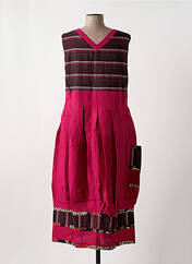 Robe mi-longue rose NID D'ABEILLE pour femme seconde vue