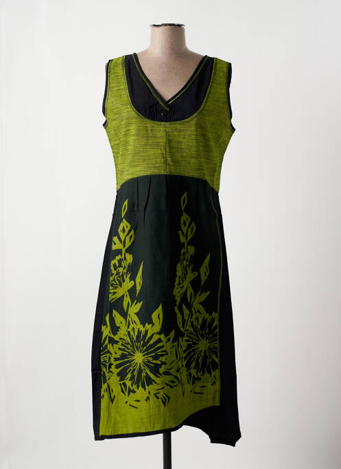 Robe mi-longue vert ZELTI pour femme