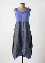 Robe mi-longue bleu NID D'ABEILLE pour femme seconde vue