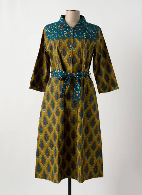 Robe mi-longue jaune LES PIPLETT'S pour femme
