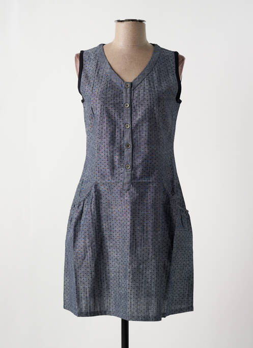 Robe courte gris NID D'ABEILLE pour femme
