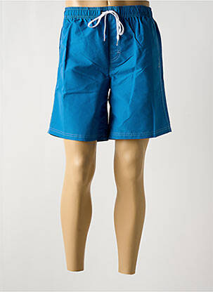 Short de bain effet matière satinée bleu SUNDEK homme