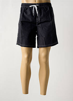 Short de bain effet matière satinée noir SUNDEK homme
