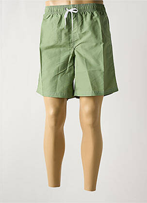 Short de bain effet matière satinée vert SUNDEK homme