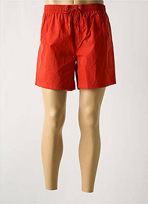 Short de bain effet matière satinée orange SUNDEK homme