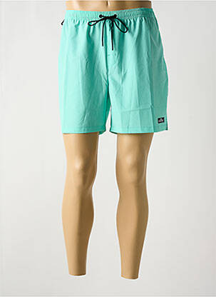 Short de bain effet matière satinée vert SUNDEK homme