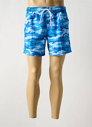 Short de bain effet matière satinée bleu SUNDEK homme