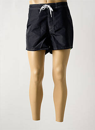 Short de bain effet matière satinée noir SUNDEK homme