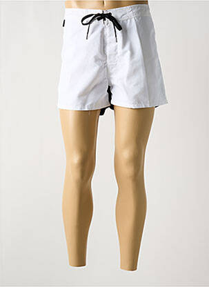 Short de bain effet matière satinée blanc SUNDEK homme