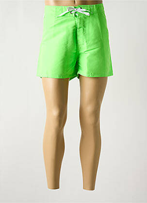 Short de bain effet matière satinée vert SUNDEK homme