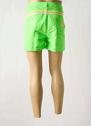 Short de bain effet matière satinée vert SUNDEK homme