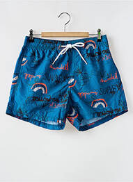 Short de bain effet matière satinée bleu SUNDEK homme