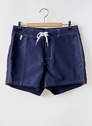 Short de bain effet matière satinée bleu SUNDEK homme