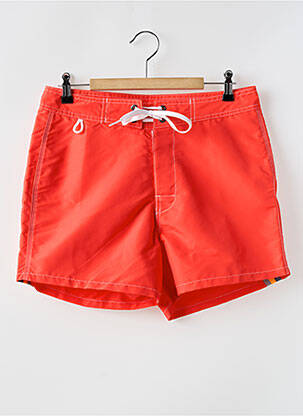 Short de bain effet matière satinée orange SUNDEK homme