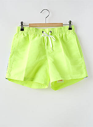 Short de bain effet matière satinée jaune SUNDEK homme