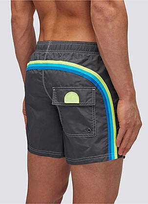 Short de bain effet matière satinée gris SUNDEK homme