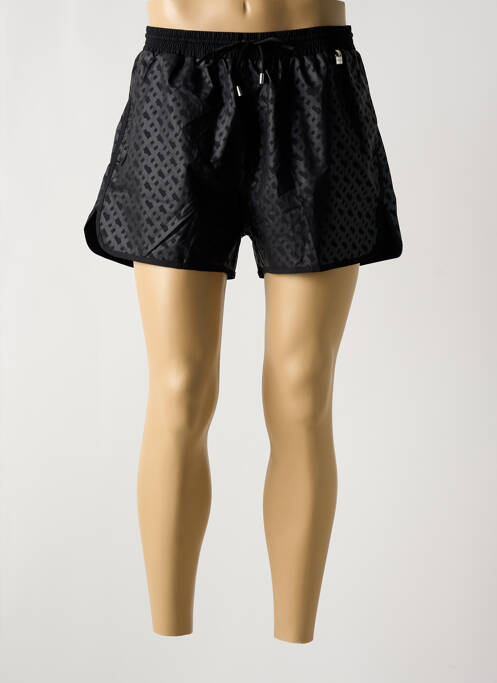 Short de bain effet matière satinée noir HUGO BOSS homme