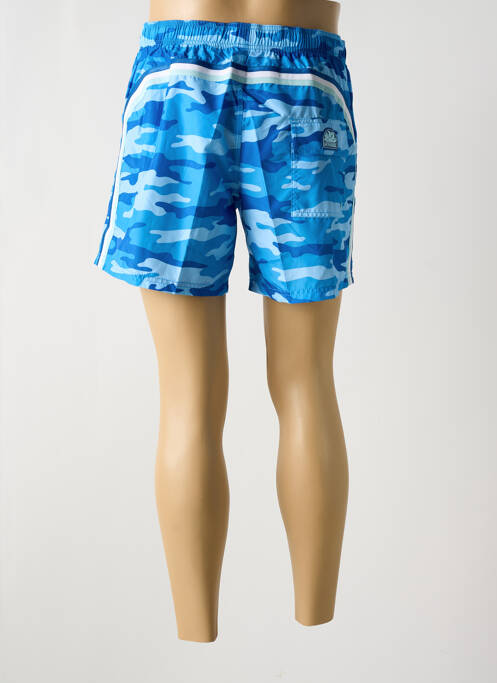 Short de bain effet matière satinée bleu SUNDEK homme
