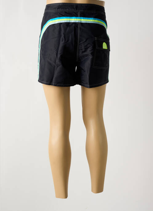 Short de bain effet matière satinée noir SUNDEK homme