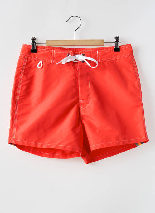 Short de bain effet matière satinée orange SUNDEK homme