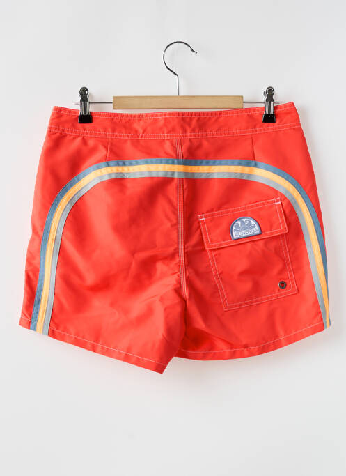 Short de bain effet matière satinée orange SUNDEK homme