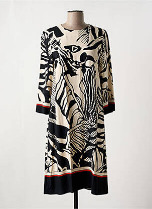 Robe mi-longue manches 3/4 manches 3/4 beige FABER femme