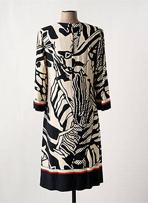 Robe mi-longue manches 3/4 manches 3/4 beige FABER femme