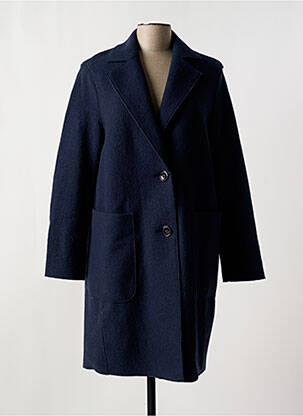 Manteau long coupe cintrée sans capuche bleu LUISA CERANO femme
