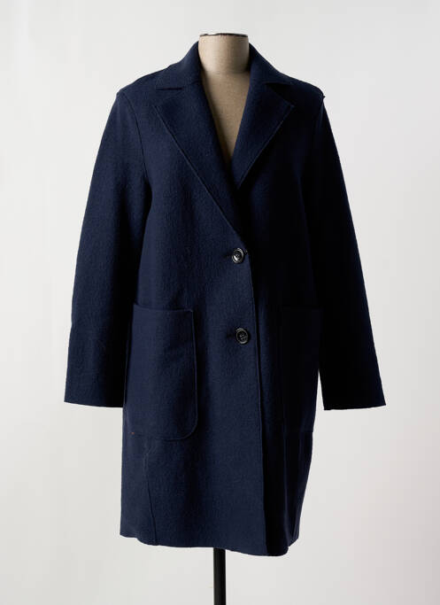 Manteau long coupe cintrée sans capuche bleu LUISA CERANO femme