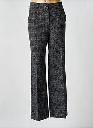 Pantalon droit fermeture zippée sous rabat boutonné taille normale noir CAROLINE BISS femme